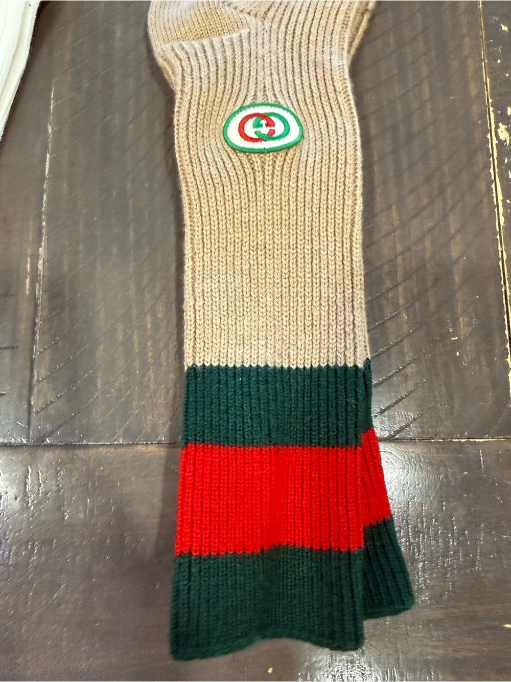 Lot of 5!!! Gucci Multicolor Logo Crew Socks Pack - White, Navy, Tan, Green, Red